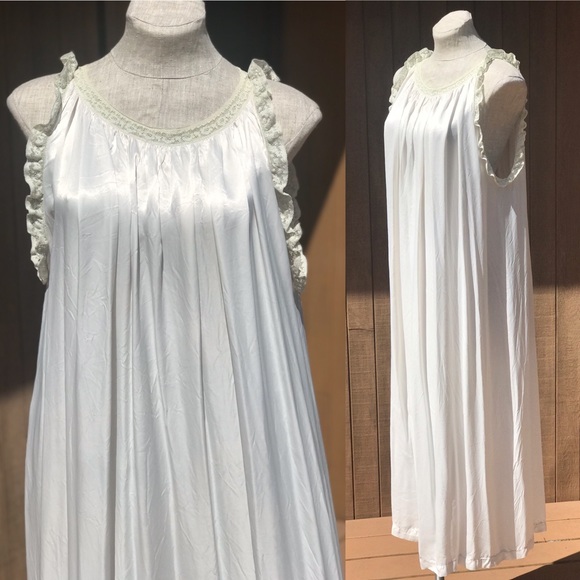 Vintage Other - Vintage Greco-Roman Slip Dress Maxi Lace Size 32